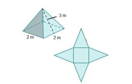 I NEED HELP IM ON A TIMER What is the surface area of the square pyramid? A.6 square-example-1