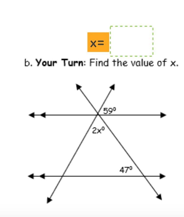 Find the value of x and please show how-example-1