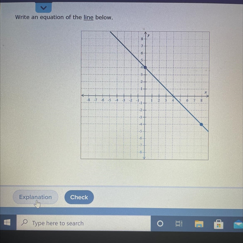 I need help this is urgent Write an equation of the line below-example-1