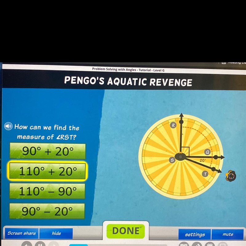 With Ankles Tutorial Level PENGO'S AQUATIC REVENGE How can we find the measure of-example-1