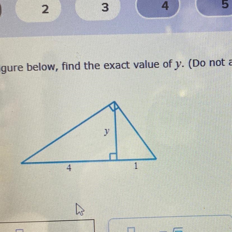 In the figure below, find the exact value of y.-example-1