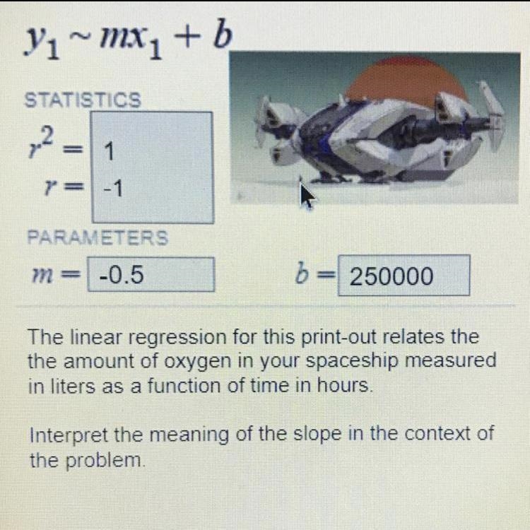 Help!!! Please!!! The linear regression for this print-out relates the amount of oxygen-example-1