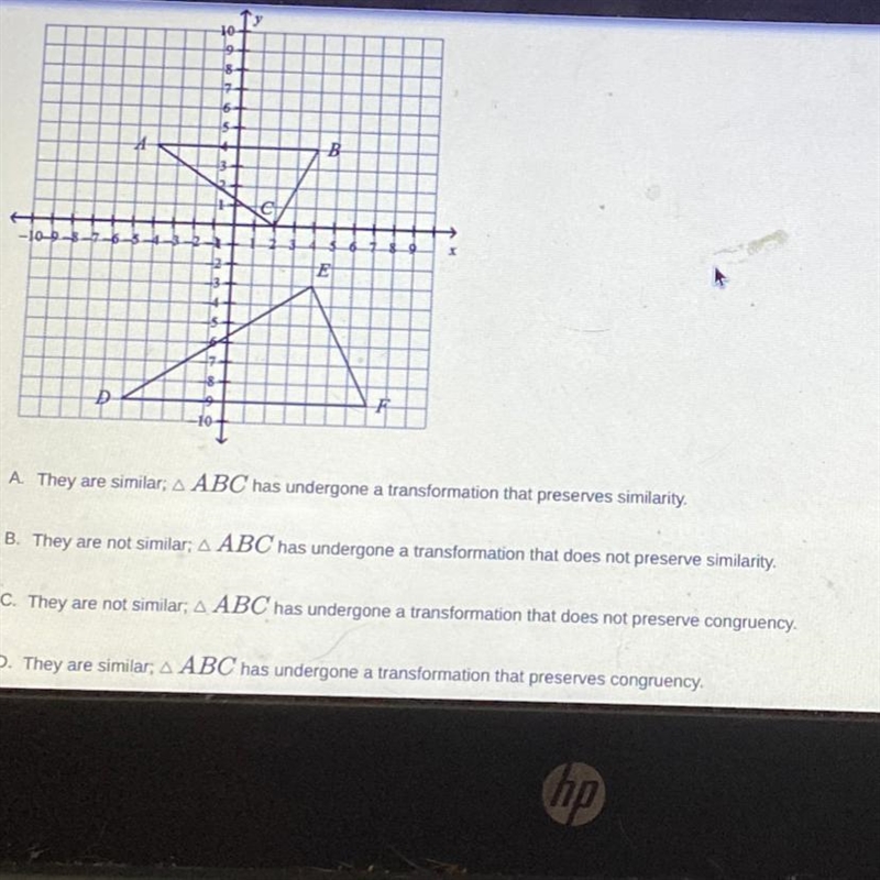 Are the two triangles similar? Why or why not?-example-1