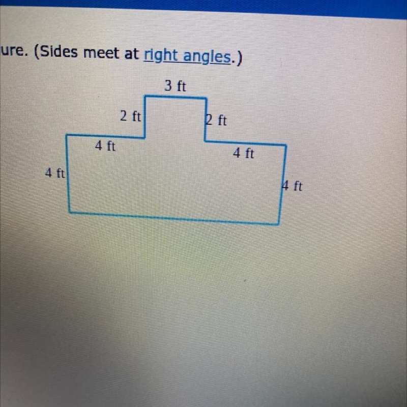 Find the area of the figure. (Sides meet at right angles.) 3 ft 2 ft 2 ft 4 ft 4 ft-example-1