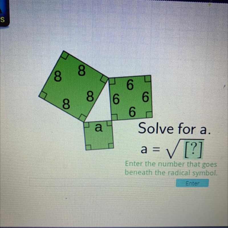 Solve for a Pythagorean theorem-example-1