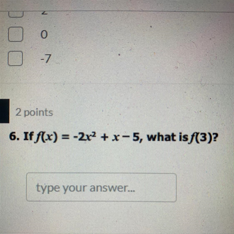 If f(x) = -2x2 + x-5, what is f(3)?-example-1