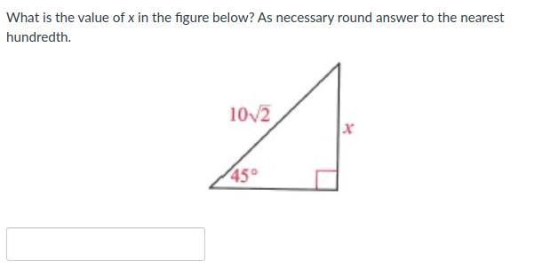 What is the value of x in the figure below? As necessary round answer to the nearest-example-1