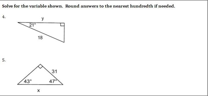 Solve for the variable shown. Round answers to the nearest hundredth if needed.-example-1