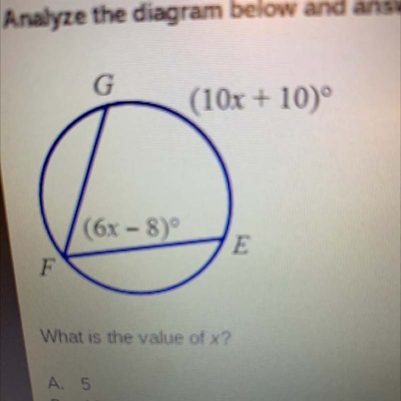 What is the value of x? A. 5 B. 10 C. 13 D. 15-example-1