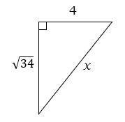 HELP DUE IN 10 MINS! Use the Pythagorean Theorem to solve for x. A. 50 B. 5sqrt(2) C-example-1