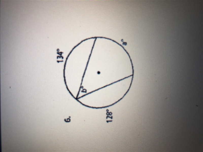 Angles in circle solve for each variable-example-1