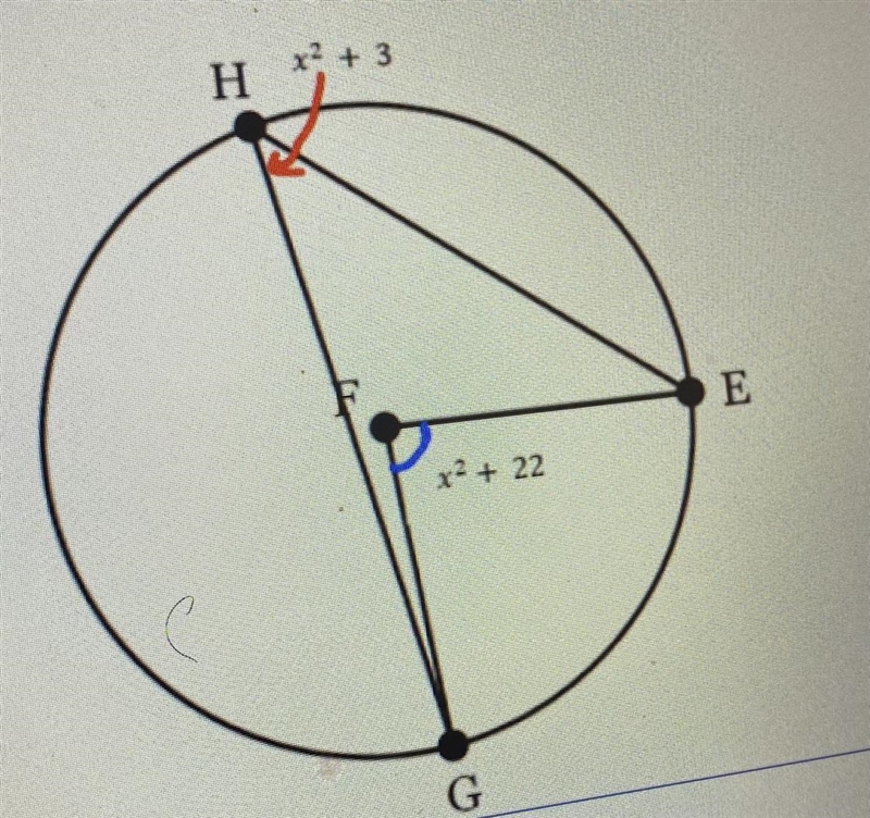 In Circle F, determine the value(s) of x.-example-1