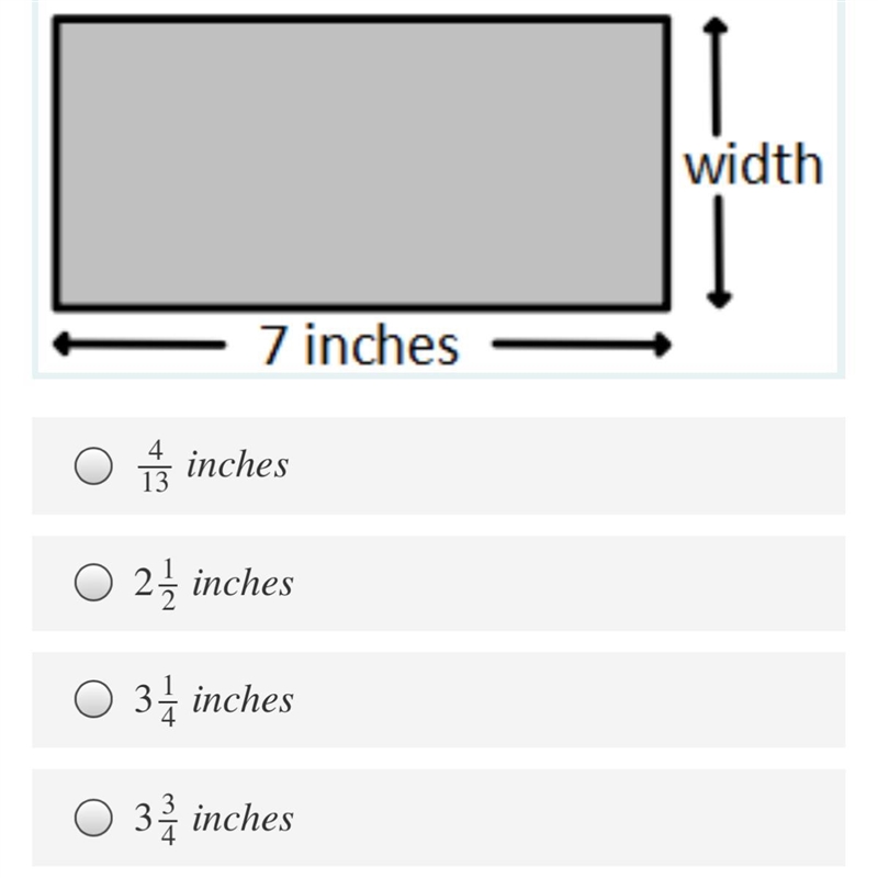 If the AREA of the rectangle at the right is 22 3/4 square inches, what is the width-example-1