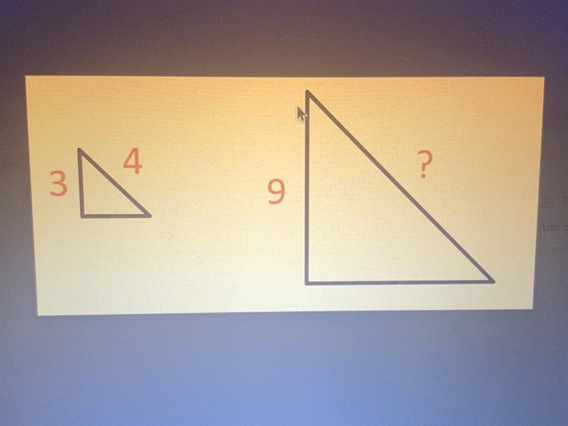 The two triangles are similar to each other. How long is the side labeled “?”-example-1