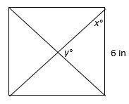 HELP DUE IN 15 MINS! Find the length of the diagonal of the square and the variables-example-1