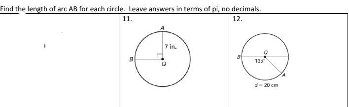 Find the length of arc AB for each circle.-example-1