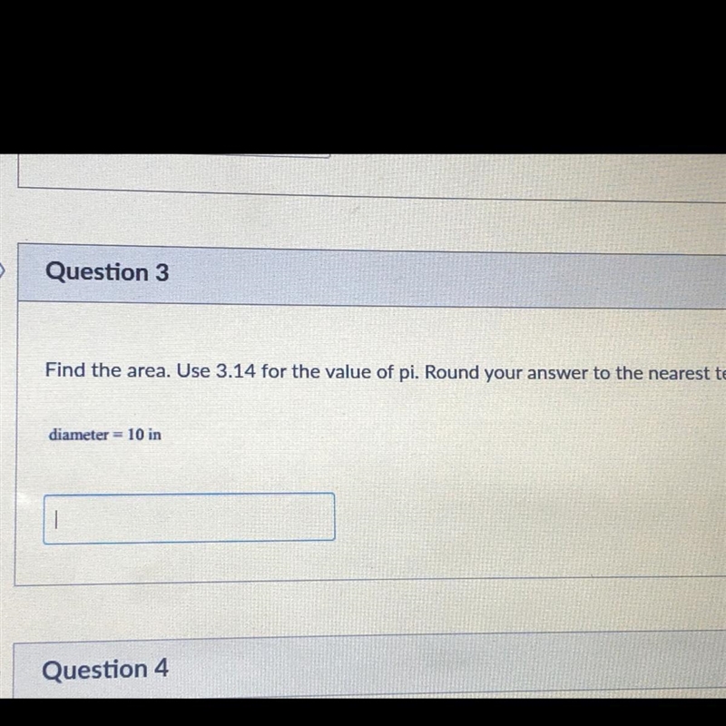 Find the area use 3.14 for the value of pi-example-1