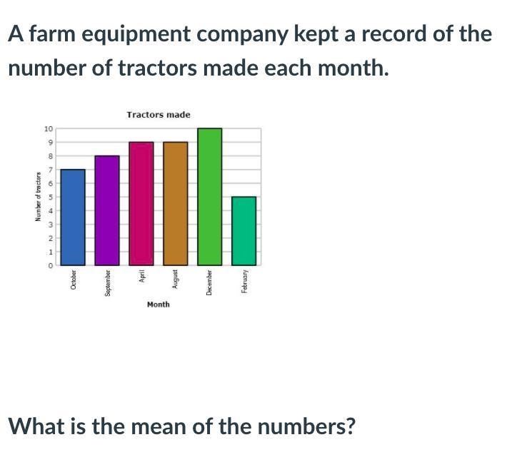 A farm equipment company kept a record of the number of tractors made each month. What-example-1