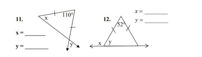 How to I find the x and y values for number 11 and 12-example-1