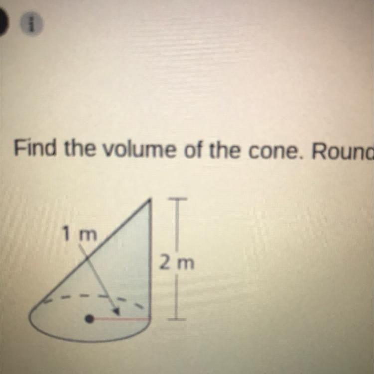 Please find the volume of the cone!!-example-1