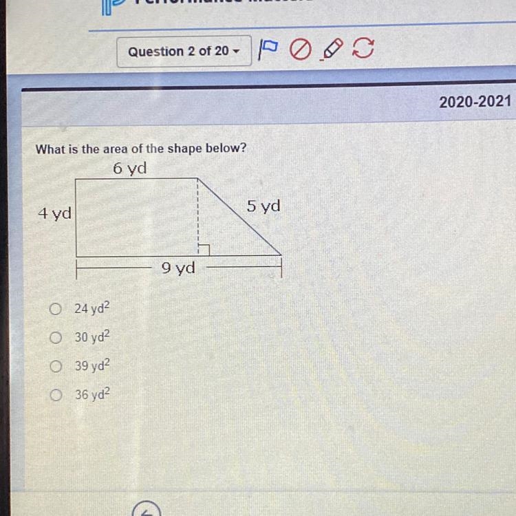 What is the area of the shape below?-example-1