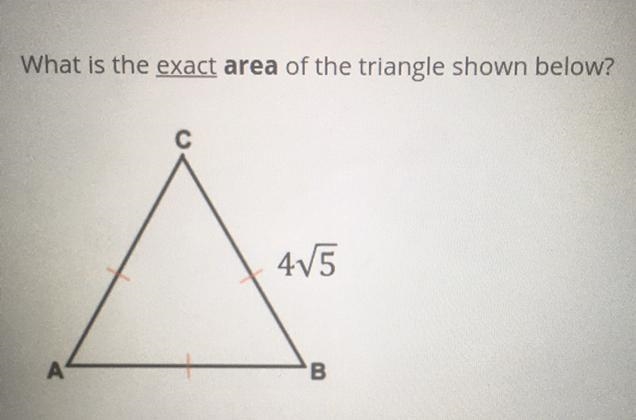 What is the exact area of the triangle?-example-1