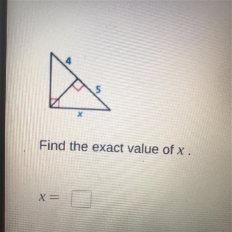 Find the exact value of x-example-1