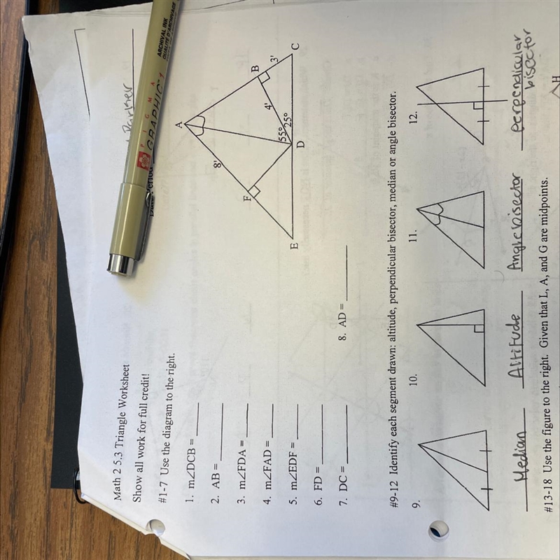 Math 2 5.3 Triangle worksheet 1-8-example-1