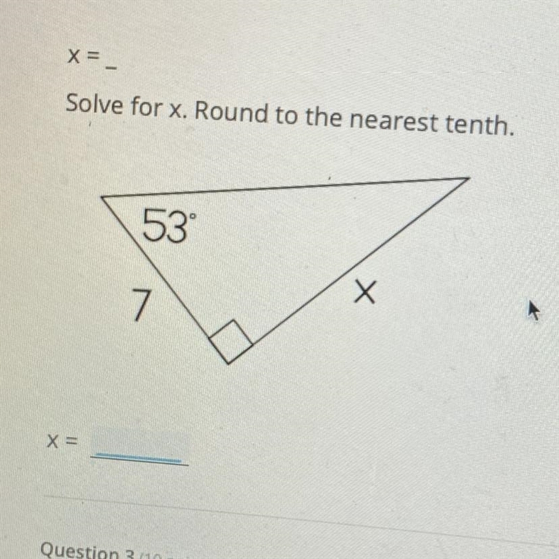 Solve for x round to nearest tenth-example-1