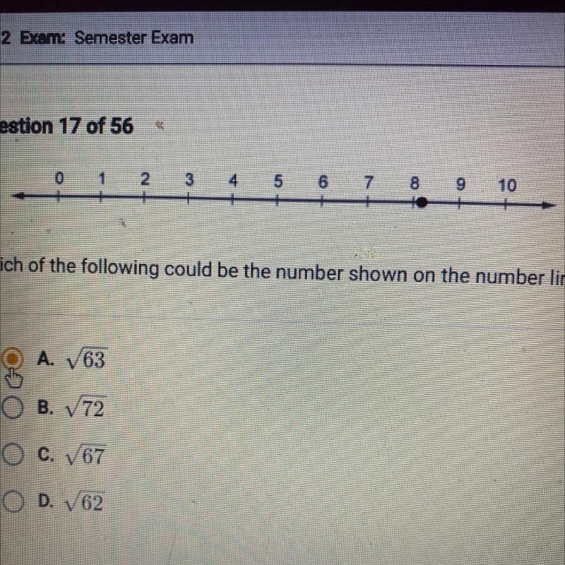 Which of the following could be the number shown on the number line?-example-1