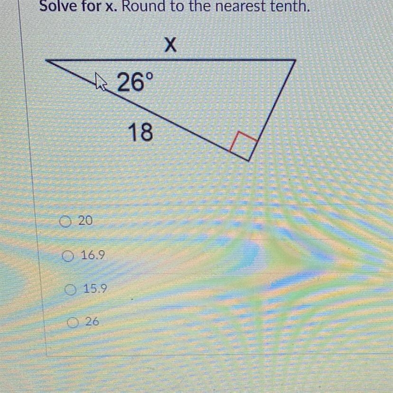 Solve for x. Round to the nearest tenth. Help-example-1