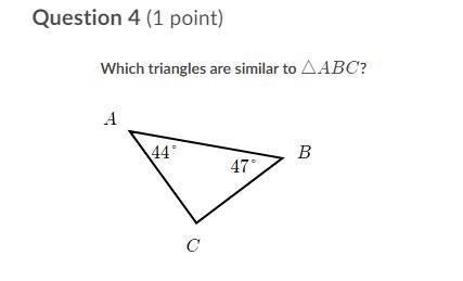 Please Help! Which Triangles are similar and why?-example-1