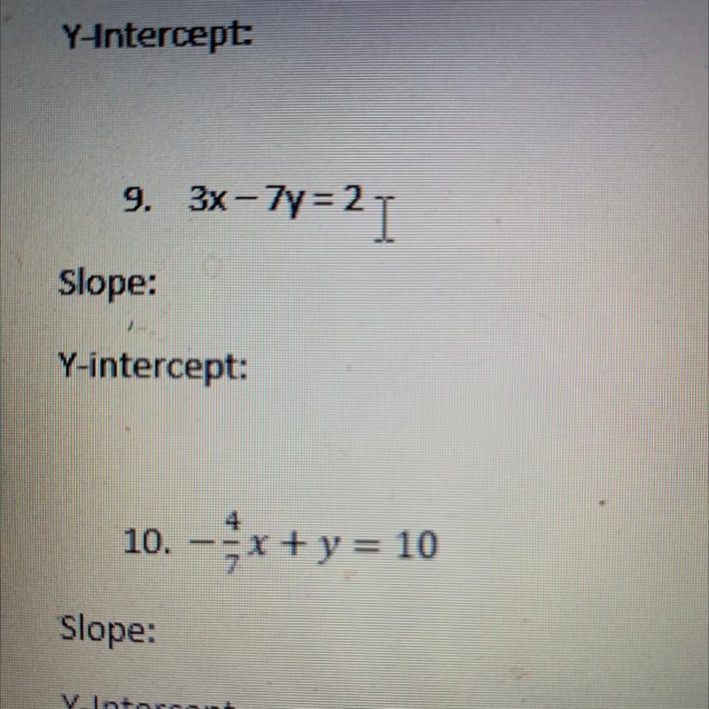 Identify the slopes and y intercept?-example-1