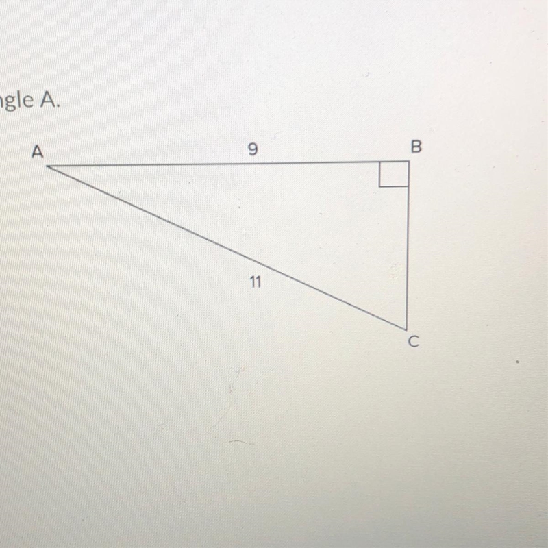 Find the measure of angle A. 54.99 35.1° 50.7° 39.3°-example-1