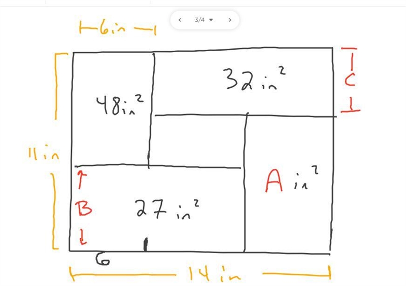 Whats the length of A, B and C-example-1