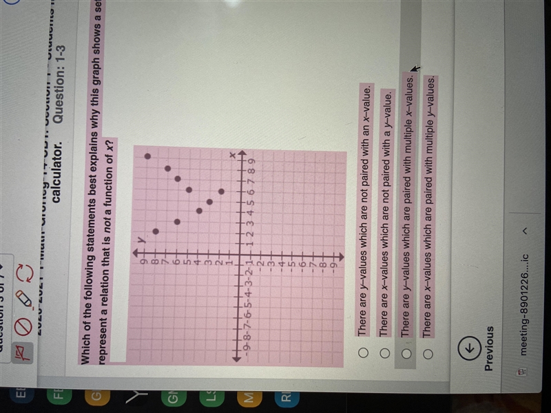 Which of the following statements best explains why this graph shows a set of points-example-1