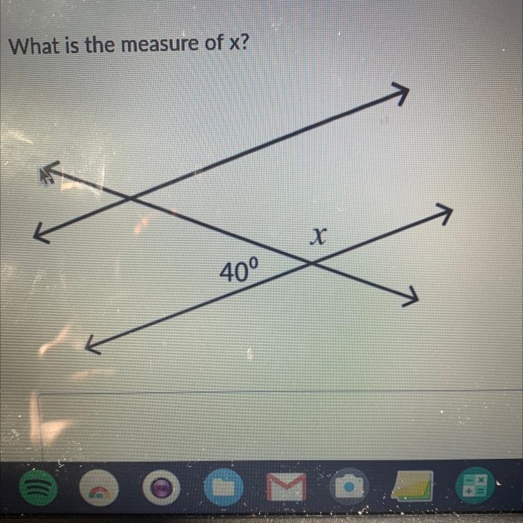 What is the measure of x.-example-1