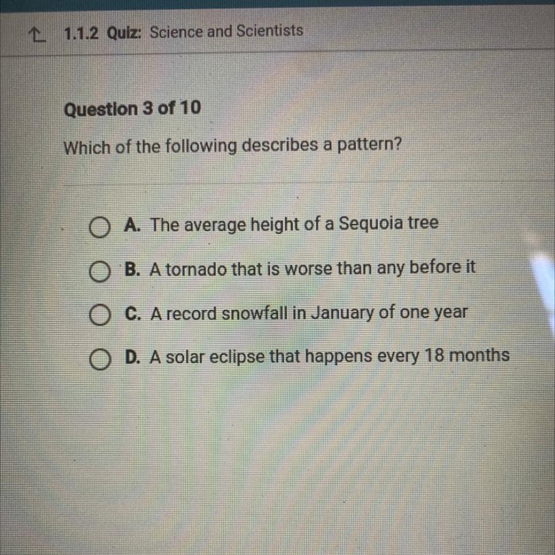 Which of the following describes a pattern?-example-1