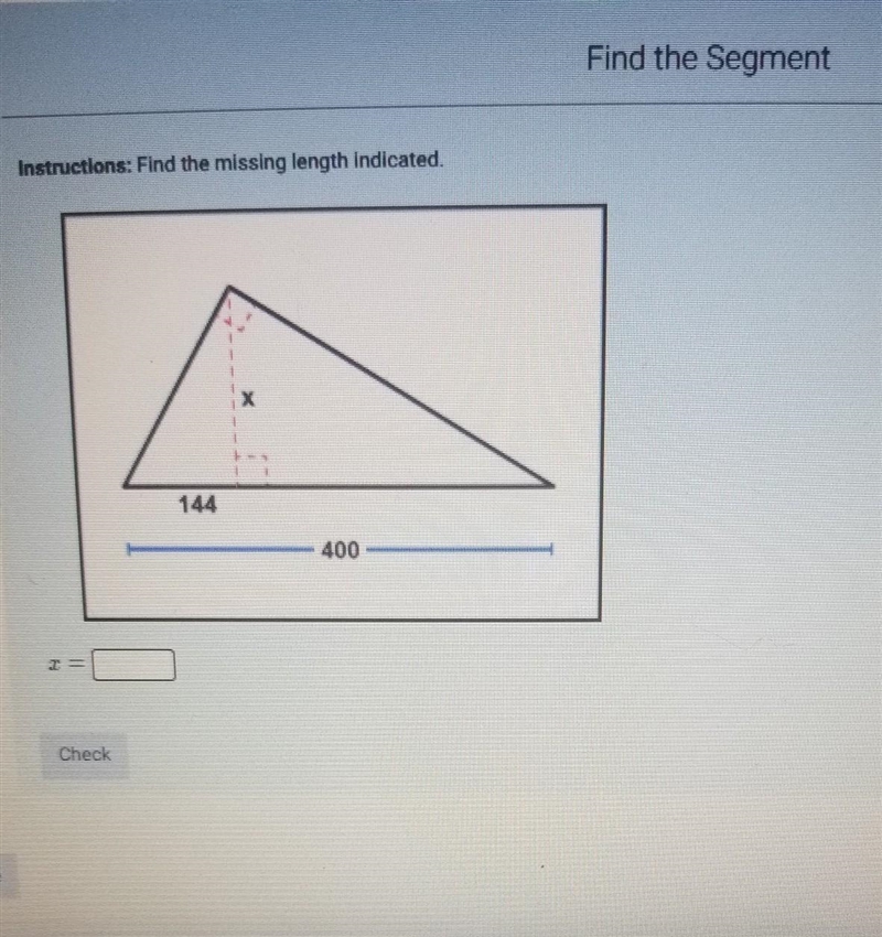 Find the missing length indicated​-example-1