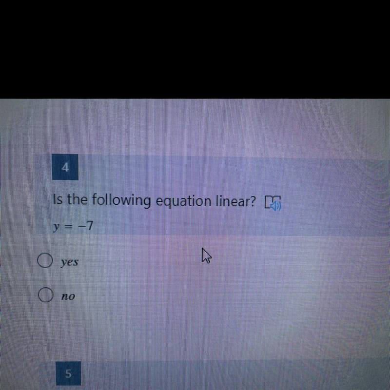 Is the following equation linear? yes or no-example-1