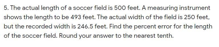 Find the percent error for the length of the soccer field. Round your answer to the-example-1