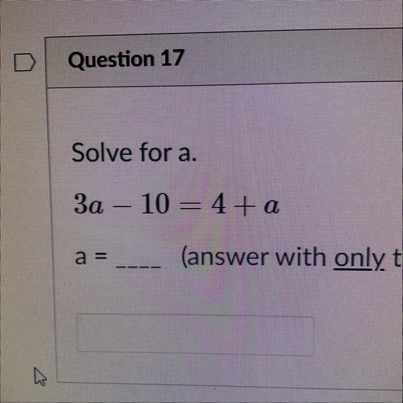 Solve for a. Will give out 10 points!-example-1