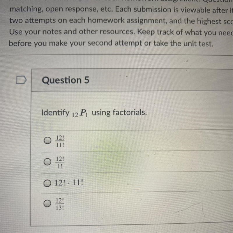 Identify 12Pı using factorials.-example-1