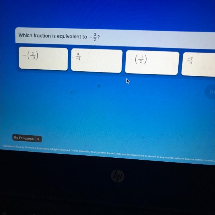 Which fraction is equivalent to - 3/2-example-1