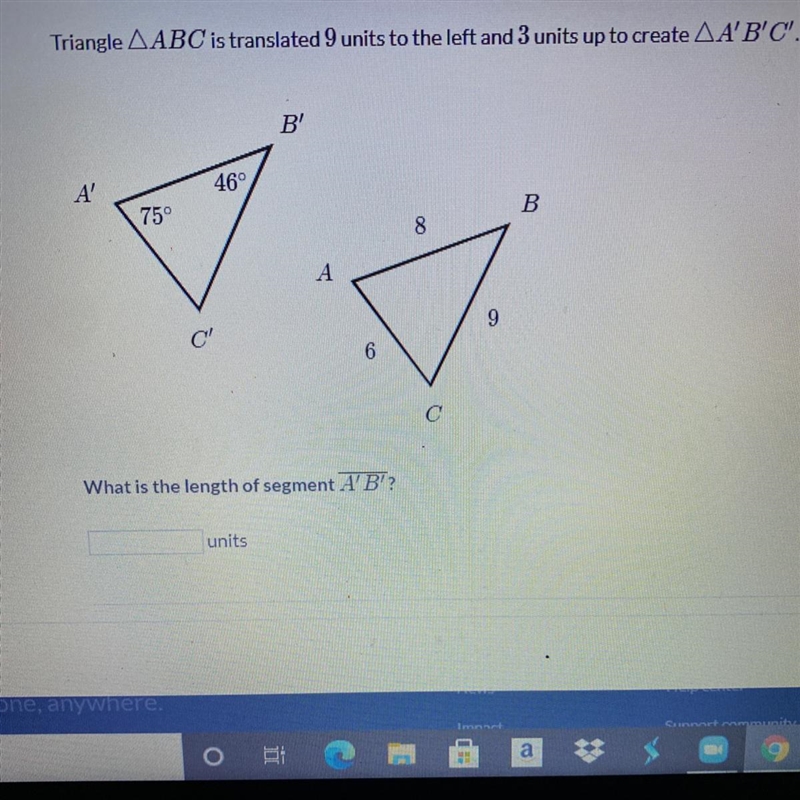 What is the length of segment of A’B?-example-1