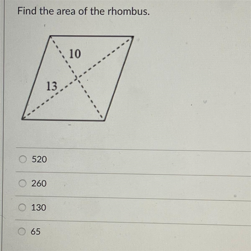 Find the area of the rhombus-example-1