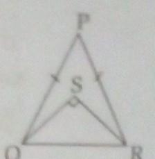 In the figure. PQ = PR and AQSR = 90°. Write the name of an isosceles triangle and-example-1