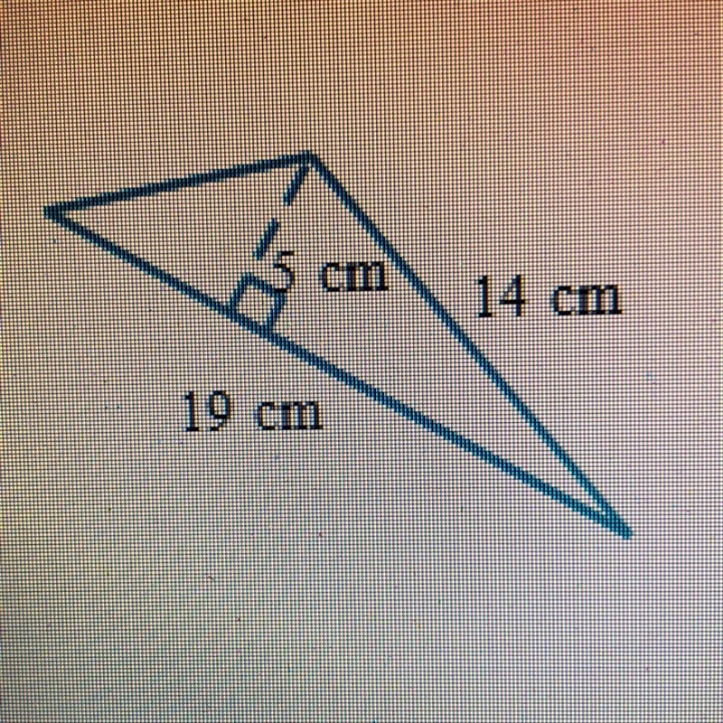 PLEASE HELP!! Find the area of the triangle below-example-1