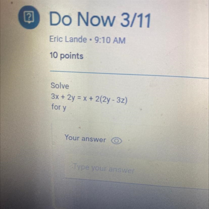 What is 3x + 2y = x + 2(2y-3z)-example-1