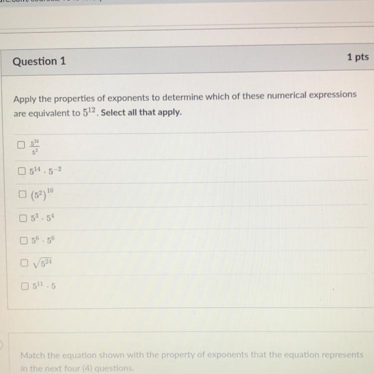 Apply the properties of exponents to determine which of these numerical expressions-example-1